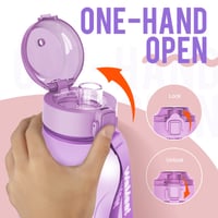 Športová fľaša WEMEET 2 l so sitkom, BPA-free tritanová fľaša na vodu s časovou značkou, nepriepustná, 2000 ml, fialovo-ružová, na kempovanie, tréning 4
