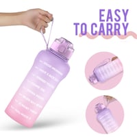Športová fľaša WEMEET 2 l so sitkom, BPA-free tritanová fľaša na vodu s časovou značkou, nepriepustná, 2000 ml, fialovo-ružová, na kempovanie, tréning 3
