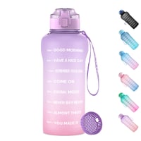 Športová fľaša WEMEET 2 l so sitkom, BPA-free tritanová fľaša na vodu s časovou značkou, nepriepustná, 2000 ml, fialovo-ružová, na kempovanie, tréning 1