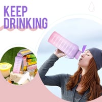 Športová fľaša WEMEET 2 l so sitkom, BPA-free tritanová fľaša na vodu s časovou značkou, nepriepustná, 2000 ml, fialovo-ružová, na kempovanie, tréning 7