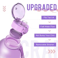 Športová fľaša WEMEET 2 l so sitkom, BPA-free tritanová fľaša na vodu s časovou značkou, nepriepustná, 2000 ml, fialovo-ružová, na kempovanie, tréning 2