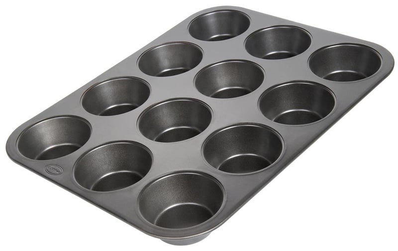 Tavă pentru brioșe wenco, 12 porții – Formă din oțel carbon antiaderent – Lavabilă în mașina de spălat vase – Tavă pentru brioșe rezistentă la temperaturi de până la 220°C