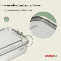 Nerezový obedár wenco s 2 priehradkami, 650 ml, 15x11,3x5 cm, strieborný, vodotesný — bez deliacej priečky (stav: pozri 2. obrázok) 6