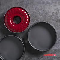 Formă de tort cu fund detașabil wenco, diametru 26 cm, oțel antiaderent, margine etanșă, înălțime 7 cm, pentru prăjituri și quiche, închidere din inox, negru 8