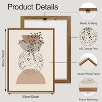 WENGTIAO Vintage uokvirena platna slika 3 kom, boho apstraktna geometrijska zidna slika, bež smeđi minimalistički umjetnički print, dekoracija za dnevni boravak i spavaću sobu, 30x40 cm 2