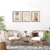 WENGTIAO Vintage uokvirena platna slika 3 kom, boho apstraktna geometrijska zidna slika, bež smeđi minimalistički umjetnički print, dekoracija za dnevni boravak i spavaću sobu, 30x40 cm 5