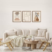 WENGTIAO Vintage uokvirena platna slika 3 kom, boho apstraktna geometrijska zidna slika, bež smeđi minimalistički umjetnički print, dekoracija za dnevni boravak i spavaću sobu, 30x40 cm 4