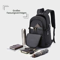 WENIG 15,6" Laptop hátizsák lopásgátlóval és USB töltőporttal - fekete 3