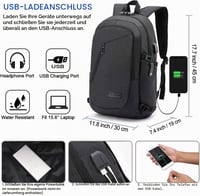 WENIG 15,6" Laptop hátizsák lopásgátlóval és USB töltőporttal - fekete 2