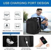 WENIG Kézipoggyász Hátizsák USB Töltőporttal - Repülőgép Ülés Alá Férő Laptop Táska Férfiaknak és Nőknek, Fekete 5