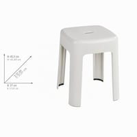 WENKO Alaska kupaonska stolica bijela, s nogarima protiv klizanja, 37x37x45,5 cm, plastična stolica za tuširanje nosivosti 250 kg 3