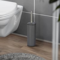 WENKO Alassio set četke za WC s držačem, zamjenjiva glava, Ø 8,5 cm, mat siva, crni čelik, 9,3 x 39,2 x 9,3 cm 5