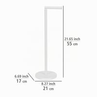 WENKO Suport pentru hârtie igienică cu stativ, pentru 4 role de rezervă, design minimalist, alb, 21x55x17 cm, oțel lăcuit, suport de baie de sine stătător 3