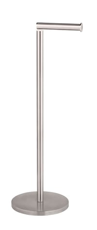 WENKO Suport pentru hârtie igienică cu picior, pentru 4 role de rezervă, oțel inoxidabil mat, design minimalist, economisește spațiu, 21 x 55 x 17 cm 1