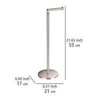WENKO Suport pentru hârtie igienică cu picior, pentru 4 role de rezervă, oțel inoxidabil mat, design minimalist, economisește spațiu, 21 x 55 x 17 cm 3