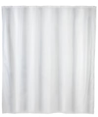 WENKO Tekstilna zavjesa za tuš protiv plijesni, bijela, periva i vodoodbojna, s prstenovima, 180 x 200 cm 1