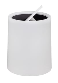 Coș de gunoi cu capac oscilant WENKO Atri, 6 litri, cu găleată interioară, coș cosmetic din plastic alb cu capac, Ø 21 x 25,5 cm 6