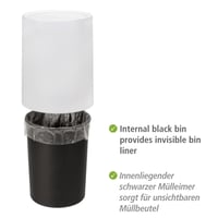 Coș de gunoi cu capac oscilant WENKO Atri, 6 litri, cu găleată interioară, coș cosmetic din plastic alb cu capac, Ø 21 x 25,5 cm 3