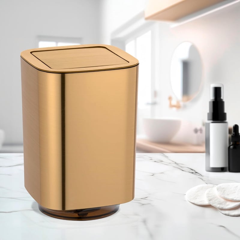 WENKO Auron Gold 5,5 literes szemetesdoboz lengő fedéllel kozmetikai hulladékhoz