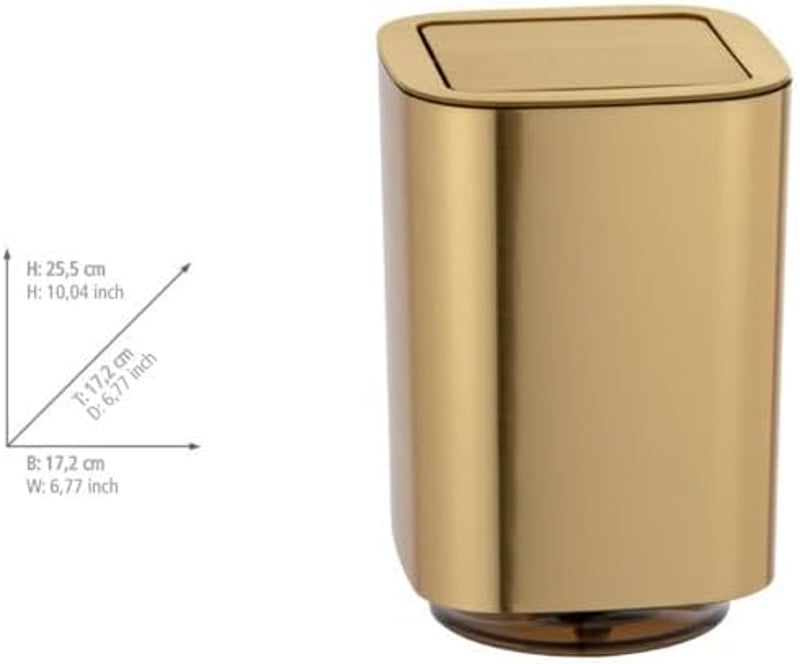 WENKO Auron Gold 5,5 literes szemetesdoboz lengő fedéllel kozmetikai hulladékhoz