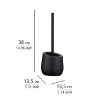 Set perie WC WENKO Badi cu suport ceramic, finisaj negru mat, perie din silicon, antiaderentă – 40x20x10 cm 4