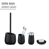 Set perie WC WENKO Badi cu suport ceramic, finisaj negru mat, perie din silicon, antiaderentă – 40x20x10 cm 5