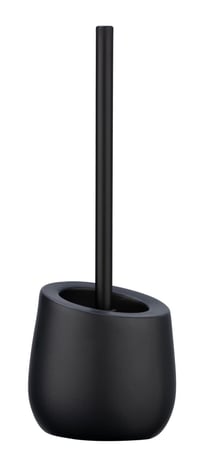 Set perie WC WENKO Badi cu suport ceramic, finisaj negru mat, perie din silicon, antiaderentă – 40x20x10 cm 1