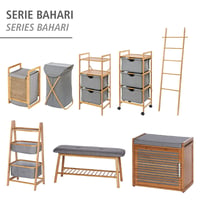 WENKO Bahari Suport pentru prosoape tip scară din bambus, 5 niveluri și 2 cârlige, design scandinav, accesoriu pentru baie, 170 cm, rezistent la umiditate 5