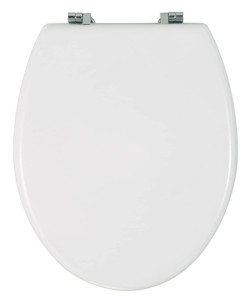 WENKO Bali WC daska bijela, MDF, pričvršćivači od nehrđajućeg čelika, 35x42 cm - blago ogrebotina poklopac — ogrebotine na gornjem dijelu (stanje: vidi 2. sliku)
