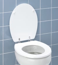 WENKO Bali WC daska bijela, MDF, pričvršćivači od nehrđajućeg čelika, 35x42 cm - blago ogrebotina poklopac — ogrebotine na gornjem dijelu (stanje: vidi 2. sliku) 6