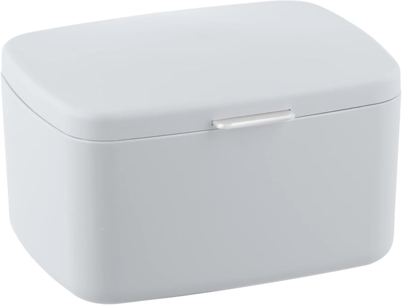 Wenko Barcelona fürdőszobai tárolódoboz fedéllel antracit 19,5x11x16cm - White
