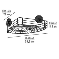 WENKO Bari kutna polica bez bušenja, s vakuumskim pričvršćivanjem, crni čelik, kupaonska polica za tuš u loft stilu, 35 x 9 x 22,5 cm 5