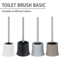 Suport perie WC Wenko Basic, polipropilenă, gri, 14 x 38 x 14 cm, suport pentru perie de toaletă pentru baie 10