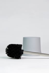 Suport perie WC Wenko Basic, polipropilenă, gri, 14 x 38 x 14 cm, suport pentru perie de toaletă pentru baie 2