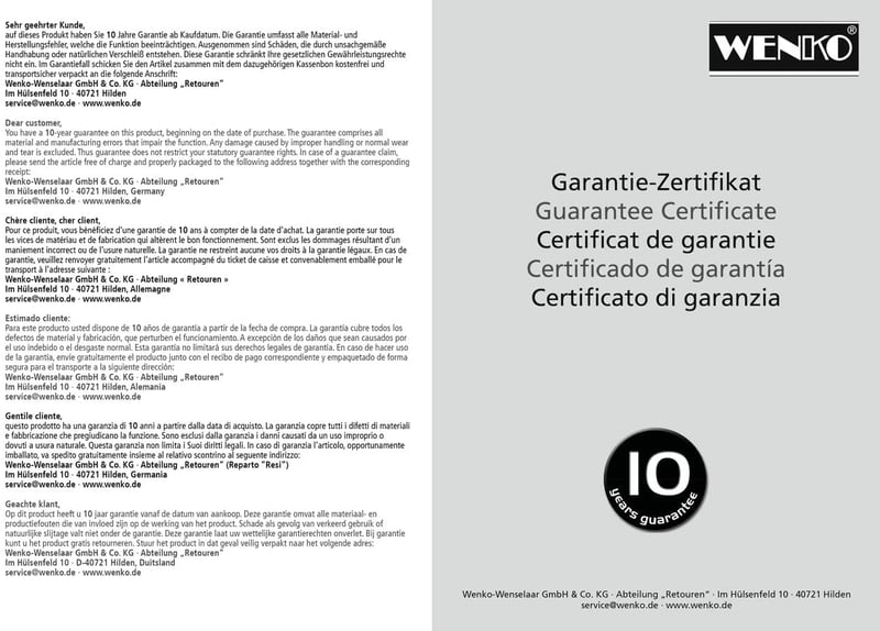WENKO Basic Zárt WC-kefe tartó falra szerelhető rozsdamentes acél 10x37,5x10,5cm