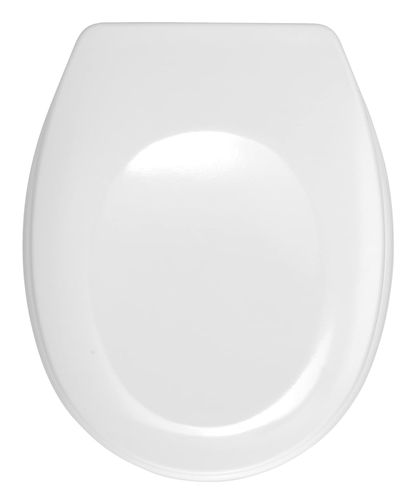 Capac WC WENKO Bergamo alb – antibacterian, fixare reglabilă din oțel inoxidabil, Duroplast, 35 x 44,4 cm