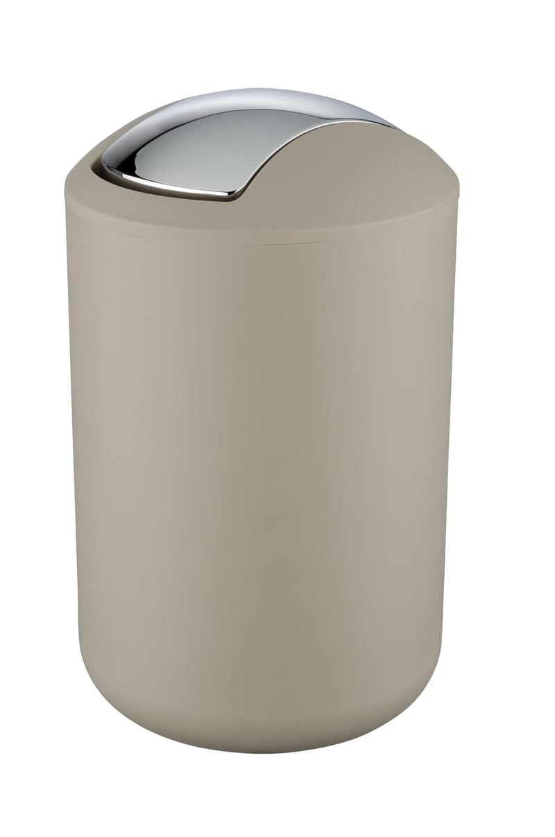 Odpadkový kôš s výkyvným vekom WENKO Brasil - taupe - 6,5 l