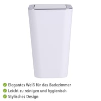 Coș de gunoi cosmetic WENKO Candy 6 litri, coș de baie cu capac batant, plastic fără BPA, 17,5x28x17,5 cm, alb 3