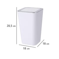 Coș de gunoi cosmetic WENKO Candy 6 litri, coș de baie cu capac batant, plastic fără BPA, 17,5x28x17,5 cm, alb 4