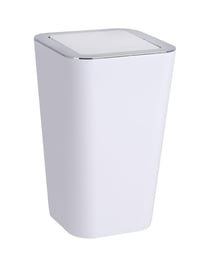 Coș de gunoi cosmetic WENKO Candy 6 litri, coș de baie cu capac batant, plastic fără BPA, 17,5x28x17,5 cm, alb 1