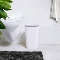 Coș de gunoi cosmetic WENKO Candy 6 litri, coș de baie cu capac batant, plastic fără BPA, 17,5x28x17,5 cm, alb 5