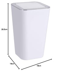 Coș de gunoi cosmetic WENKO Candy 6 litri, coș de baie cu capac batant, plastic fără BPA, 17,5x28x17,5 cm, alb 8