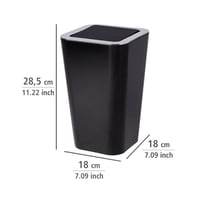 WENKO Candy kozmetička kanta za smeće s poklopcem na ljuljanje, 6 litara, plastika bez BPA, koš za kupaonski otpad, crna, 18 x 28,5 x 18 cm 4