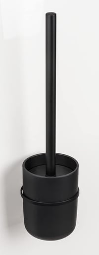 WENKO Carpino WC kefe tartó fali rögzítés fúrás nélkül fekete fém - Black 8