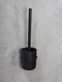 WENKO Carpino WC kefe tartó fali rögzítés fúrás nélkül fekete fém - Black 6