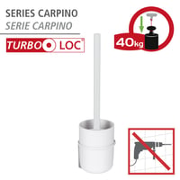 WENKO Carpino držač WC četke, zidna montaža bez bušenja, s fleksibilnim poklopcem, bijeli metal, visokokvalitetna plastika, kupaonski dodatak 2
