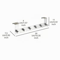 WENKO Celano závesný vešiak na dvere – nerezový vešiak so 6 háčikmi na kabáty a uteráky, strieborný, 39 x 11 x 7,5 cm 4