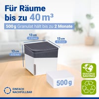 WENKO Cube odvlaživač zraka s 500 g granula, bijeli, do 40 m³, bez struje, ponovno punjiv, protiv plijesni i neugodnih mirisa 7