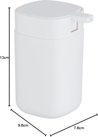 WENKO Davos 350 ml szappanadagoló fehér műanyag BPA-mentes fürdőszoba konyha - Matte White 6
