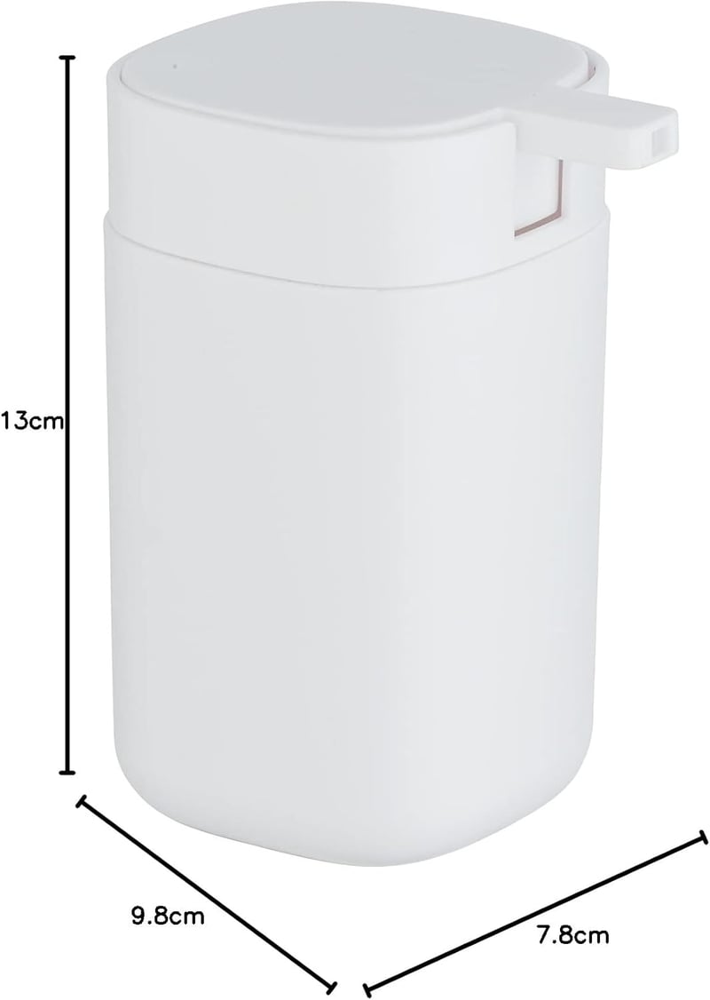 WENKO Davos 350 ml szappanadagoló fehér műanyag BPA-mentes fürdőszoba konyha - Matte White